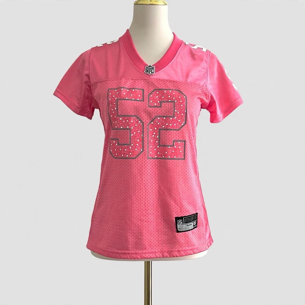 NFL Green Bay Packers Clay Matthews Pink Fitted Jersey Top Womens sz S